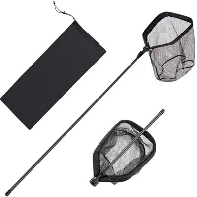 VEVOR Angelkescher mit Teleskopstange und Aufbewahrungsbeutel, Unterfangkescher aus Kohlefaser und Nylonummanteltem PVC, Fischkescher 187 cm Gesamtlänge, Forellenkescher für Kajak Boot Ufer VEVOR Angelkescher mit Teleskopstange und Aufbewahrungsbeutel, Unterfangkescher aus Kohlefaser und Nylonummanteltem PVC, Fischkescher 187 cm Gesamtlänge, Forellenkescher für Kajak Boot Ufer