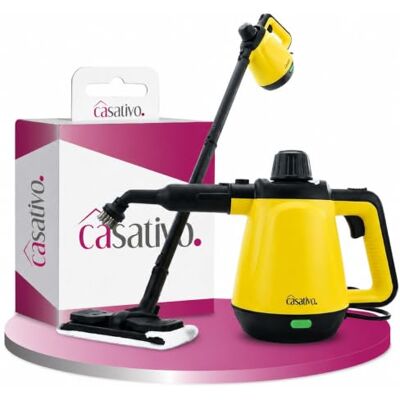 Casativo Premium Dampfreiniger, mobil, 3,5 bar Druck, 16 Zubehörteile-Aufsätze, kraftvolle 1.200W, gegen Fett u. Schmutz in Küche, Bad, Möbeln, Polstern, Auto Casativo Premium Dampfreiniger, mobil, 3,5 bar Druck, 16 Zubehörteile-Aufsätze, kraftvolle 1.200W, gegen Fett u. Schmutz in Küche, Bad, Möbeln, Polstern, Auto