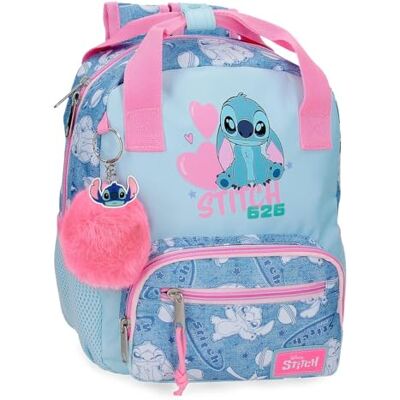 Disney Joumma Stitch Hearts Blauer Wanderrucksack 23x28x10 cm Polyester 6.44L Disney Joumma Stitch Hearts Blauer Wanderrucksack 23x28x10 cm Polyester 6.44L