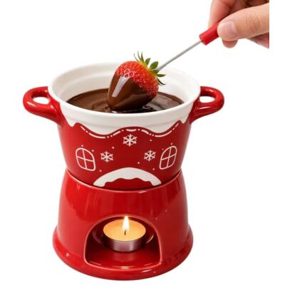 Generic Schokoladen-Fondue-Becher, Keramik Mini-Fondue-Topf-Set Keramik-Mini-Fonduetopf mit Gabeln, kreativer Becher für Verabredung, Geburtstag, Weihnachten – Geschenk Generic Schokoladen-Fondue-Becher, Keramik Mini-Fondue-Topf-Set Keramik-Mini-Fonduetopf mit Gabeln, kreativer Becher für Verabredung, Geburtstag, Weihnachten – Geschenk