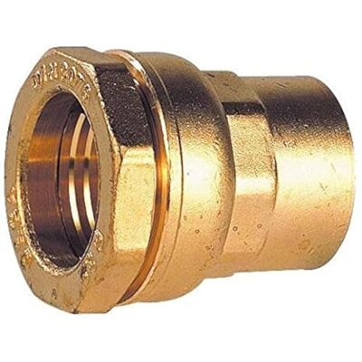 DIPRA 458204 Verbindungsstück, Messing, gerade, 20 F15/21, bronzefarben DIPRA 458204 Verbindungsstück, Messing, gerade, 20 F15/21, bronzefarben