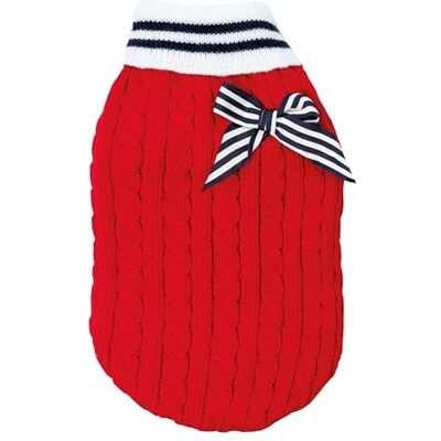 Record Warmer und eleganter Franzesiner Hundepullover. Pullover mit Stehkragen, Englisch Gerippter Verarbeitung und dekorativer Schleife, Loch Leine und maschinenwaschbar Rot, M Record Warmer und eleganter Franzesiner Hundepullover. Pullover mit Stehkragen, Englisch Gerippter Verarbeitung und dekorativer Schleife, Loch Leine und maschinenwaschbar Rot, M