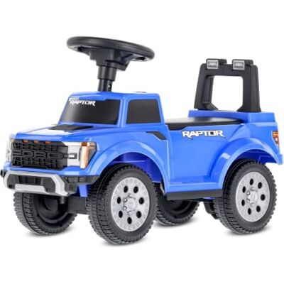 sun baby Rutschauto ab 1 Jahr – Ford Raptor – große Geländereifen, LED-Lichter, Sitz mit Rückenlehne und Stauraum, bis 25 kg, Blau sun baby Rutschauto ab 1 Jahr – Ford Raptor – große Geländereifen, LED-Lichter, Sitz mit Rückenlehne und Stauraum, bis 25 kg, Blau