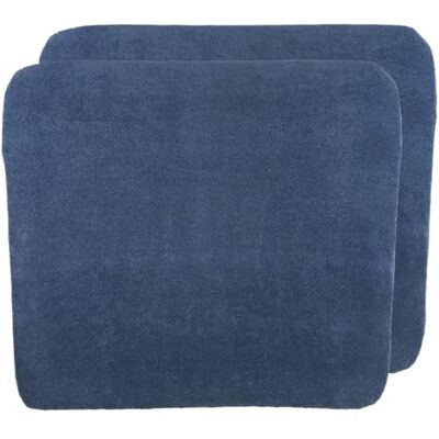 MEYCO Wickelauflagenbezug 2er Pack 75x85cm Frottee Spannlaken Indigo Baumwoll-Mix Wickelunterlage Oeko Tex zertifiziert kuschelig weich & hautfreundlich waschbar & trocknergeeignet MEYCO Wickelauflagenbezug 2er Pack 75x85cm Frottee Spannlaken Indigo Baumwoll-Mix Wickelunterlage Oeko Tex zertifiziert kuschelig weich & hautfreundlich waschbar & trocknergeeignet