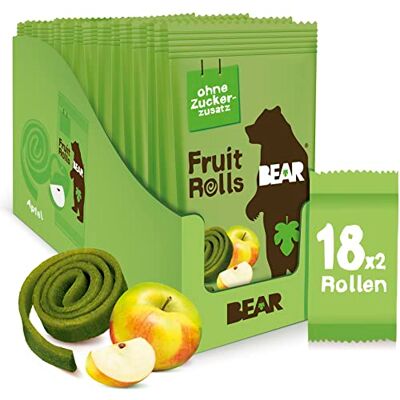 BEAR Fruchtrollen Apfel 100% Natürliche Inhaltsstoffe 18 x 20g (360g) BEAR Fruchtrollen Apfel 100% Natürliche Inhaltsstoffe 18 x 20g (360g)