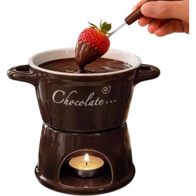 Generic Schokoladen-Fondue-Becher, Keramik Mini-Fondue-Topf-Set Keramik-Mini-Fonduetopf mit Gabeln, kreativer Becher für Verabredung, Geburtstag, Weihnachten – Geschenk Generic Schokoladen-Fondue-Becher, Keramik Mini-Fondue-Topf-Set Keramik-Mini-Fonduetopf mit Gabeln, kreativer Becher für Verabredung, Geburtstag, Weihnachten – Geschenk
