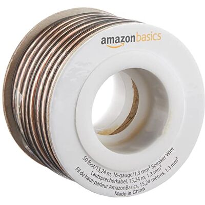 Amazon 16-Gauge Speaker Wire 15,24 m(50 ft), Transparent Amazon 16-Gauge Speaker Wire 15,24 m(50 ft), Transparent