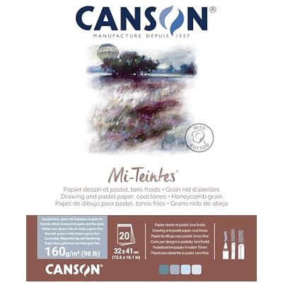 Canson MI-TEINTES 32X41 160G Grau- & Blautöne, Block 20 Seiten Canson MI-TEINTES 32X41 160G Grau- & Blautöne, Block 20 Seiten
