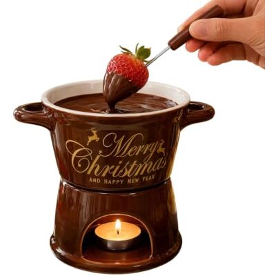Generic Schokoladen-Fondue-Becher, Keramik Mini-Fondue-Topf-Set Keramik-Mini-Fonduetopf mit Gabeln, kreativer Becher für Verabredung, Geburtstag, Weihnachten – Geschenk Generic Schokoladen-Fondue-Becher, Keramik Mini-Fondue-Topf-Set Keramik-Mini-Fonduetopf mit Gabeln, kreativer Becher für Verabredung, Geburtstag, Weihnachten – Geschenk