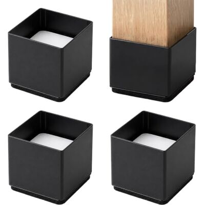 Relaxdays Möbelerhöhung, 4er Set, eckig, HBT: 7x6x6 cm, schwarz Karbonstahl, selbstklebend, Filz, Möbelfüße bis 500kg Relaxdays Möbelerhöhung, 4er Set, eckig, HBT: 7x6x6 cm, schwarz Karbonstahl, selbstklebend, Filz, Möbelfüße bis 500kg