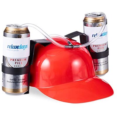 Relaxdays 10 x Party Trinkhelm, Helm mit Schlauch, für 2 Dosen Bier, Spaßartikel Fasching u. Fußball, lustiger Bierhelm, rot Relaxdays 10 x Party Trinkhelm, Helm mit Schlauch, für 2 Dosen Bier, Spaßartikel Fasching u. Fußball, lustiger Bierhelm, rot