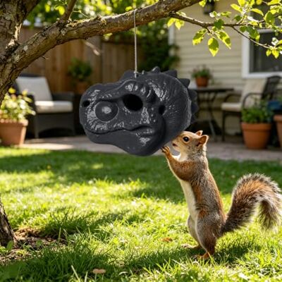 Generic Dino-Kopf Eichhörnchen-Futterhaus, Tierkopf hängendes Futterhaus Lustiges Eichhörnchen-Futterhaus mit Schnur für Außengarten-Deko, hält Erdnüsse Mais Nüsse, Geschenk für Tierliebhaber Generic Dino-Kopf Eichhörnchen-Futterhaus, Tierkopf hängendes Futterhaus Lustiges Eichhörnchen-Futterhaus mit Schnur für Außengarten-Deko, hält Erdnüsse Mais Nüsse, Geschenk für Tierliebhaber
