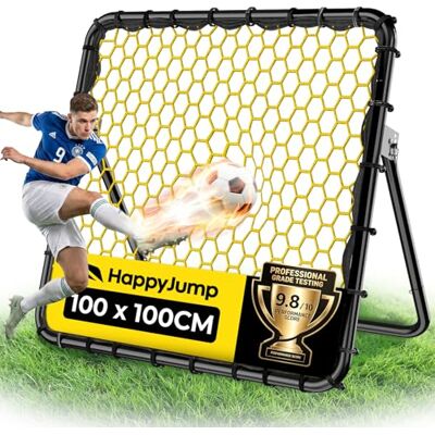 Happy Jump Pro-Serie Rebounder für Fußball 100x100 cm – Stabiler 25,88 mm Stahlrahmen & 4 Verstellbare Winkel – Profi Fußball Trainingsnetz für Technik-, Pass- & Torwarttraining Happy Jump Pro-Serie Rebounder für Fußball 100x100 cm – Stabiler 25,88 mm Stahlrahmen & 4 Verstellbare Winkel – Profi Fußball Trainingsnetz für Technik-, Pass- & Torwarttraining