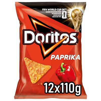 Doritos Paprika -Tortilla Nachos mit Paprika Geschmack Herzhafter Snack zum Knabbern aus Mais (12 x 110g) (Verpackungsdesign kann abweichen) Doritos Paprika -Tortilla Nachos mit Paprika Geschmack Herzhafter Snack zum Knabbern aus Mais (12 x 110g) (Verpackungsdesign kann abweichen)