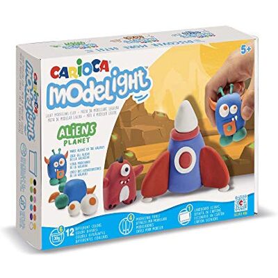 Modelight Maxi Playbox Aliens - 6 Töpfe Gr.40+3 Modellierwerkzeuge+Farbiger Hintergrund+Anleitung Modelight Maxi Playbox Aliens - 6 Töpfe Gr.40+3 Modellierwerkzeuge+Farbiger Hintergrund+Anleitung