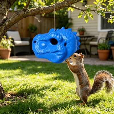 Generic Dino-Kopf Eichhörnchen-Futterhaus, Tierkopf hängendes Futterhaus Lustiges Eichhörnchen-Futterhaus mit Schnur für Außengarten-Deko, hält Erdnüsse Mais Nüsse, Geschenk für Tierliebhaber Generic Dino-Kopf Eichhörnchen-Futterhaus, Tierkopf hängendes Futterhaus Lustiges Eichhörnchen-Futterhaus mit Schnur für Außengarten-Deko, hält Erdnüsse Mais Nüsse, Geschenk für Tierliebhaber