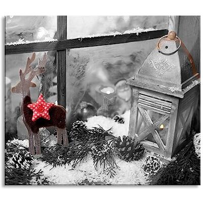 Pixxprint weihnachtliches Fensterbrett Herdabdeckplatte & Spritzschutz aus Echtglas Für Herd-Kochfelder 60x52 cm Pixxprint weihnachtliches Fensterbrett Herdabdeckplatte & Spritzschutz aus Echtglas Für Herd-Kochfelder 60x52 cm