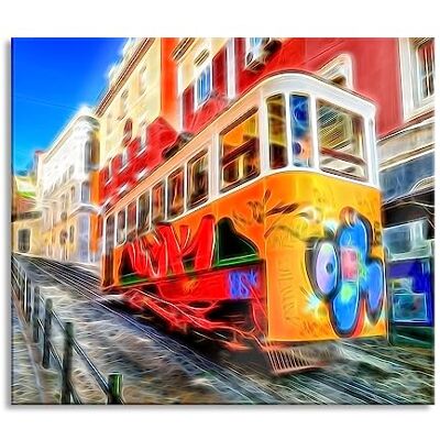 Pixxprint Straßenbahn in Portugal Herdabdeckplatte & Spritzschutz aus Echtglas Für Herd-Kochfelder 60x52 cm Pixxprint Straßenbahn in Portugal Herdabdeckplatte & Spritzschutz aus Echtglas Für Herd-Kochfelder 60x52 cm