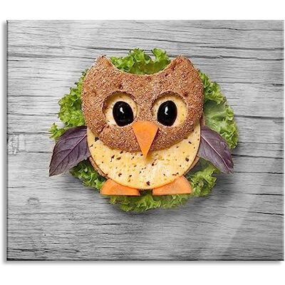 Pixxprint das lustige Eulen Sandwich Herdabdeckplatte & Spritzschutz aus Echtglas Für Herd-Kochfelder 60x52 cm Pixxprint das lustige Eulen Sandwich Herdabdeckplatte & Spritzschutz aus Echtglas Für Herd-Kochfelder 60x52 cm