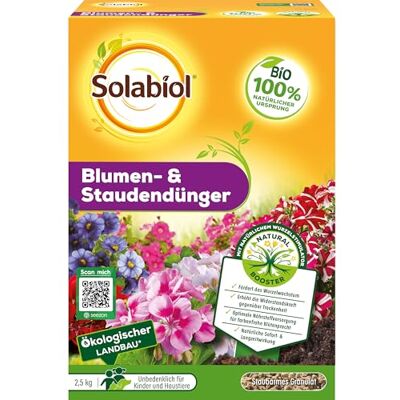 Solabiol Blumen- & Staudendünger, Spezialdünger mit Sofort- und Langzeitwirkung für alle Arten von Blumen, Stauden und Blütensträuchern, 2,5 kg Solabiol Blumen- & Staudendünger, Spezialdünger mit Sofort- und Langzeitwirkung für alle Arten von Blumen, Stauden und Blütensträuchern, 2,5 kg