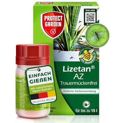 PROTECT GARDEN Lizetan AZ Trauermückenfrei, Gießmittel gegen die Larven der Trauermücken und andere Bodenschädlinge, 75 ml Konzentrat PROTECT GARDEN Lizetan AZ Trauermückenfrei, Gießmittel gegen die Larven der Trauermücken und andere Bodenschädlinge, 75 ml Konzentrat