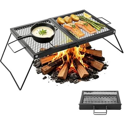 VEVOR Klappbarer Grillrost für Lagerfeuer 758 x 383 x 235 mm Campinggrill, Tragbarer Tischgrill aus Kohlenstoffstahl mit Beinen und Griff, Grillgitter für Offenes Grillen im Freien, Camping und Garten VEVOR Klappbarer Grillrost für Lagerfeuer 758 x 383 x 235 mm Campinggrill, Tragbarer Tischgrill aus Kohlenstoffstahl mit Beinen und Griff, Grillgitter für Offenes Grillen im Freien, Camping und Garten