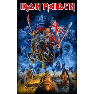 Iron Maiden Maiden England Textilflagge Schwarz Iron Maiden Maiden England Textilflagge Schwarz