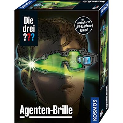 Die drei ??? Agenten-Brille von KOSMOS, mit integrierter Doppel-LED zur Beleuchtung im Dunkeln, Visier vorklappbar mit Such-Linse und Vergrößerungs-Linse, Detektiv-Spielzeug, Rollenspiel Die drei ??? Agenten-Brille von KOSMOS, mit integrierter Doppel-LED zur Beleuchtung im Dunkeln, Visier vorklappbar mit Such-Linse und Vergrößerungs-Linse, Detektiv-Spielzeug, Rollenspiel