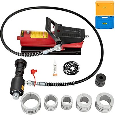 VEVOR Hydraulischer Auspuffrohr-Expander, Größe 1-5/8" bis 4-1/4", 10-T-Pedalpumpe im Lieferumfang enthalten, mit 4 Matrizen, 2 Aufbewahrungskoffern für Kupfer-Aluminium-Rohre bei der Autoreparatur VEVOR Hydraulischer Auspuffrohr-Expander, Größe 1-5/8" bis 4-1/4", 10-T-Pedalpumpe im Lieferumfang enthalten, mit 4 Matrizen, 2 Aufbewahrungskoffern für Kupfer-Aluminium-Rohre bei der Autoreparatur