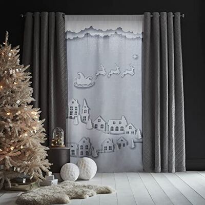 Catherine Lansfield Santa's Christmas Rooftops Grau Vorhangpaneel - Vorhangpaneel Catherine Lansfield Santa's Christmas Rooftops Grau Vorhangpaneel - Vorhangpaneel