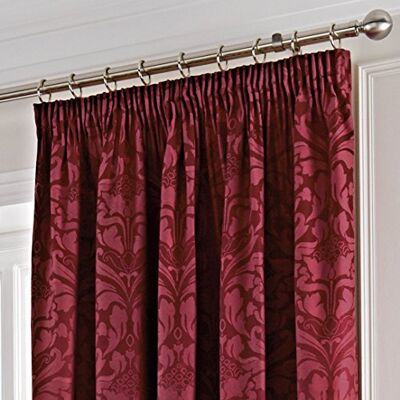 Fusion Vorhänge mit Bleistiftfalten „Eastbourne“, hoher Baumwollanteil, Damast, Jacquard gefüttert, burgunderfarben, 90x90 (229 x 229 cm) Fusion Vorhänge mit Bleistiftfalten „Eastbourne“, hoher Baumwollanteil, Damast, Jacquard gefüttert, burgunderfarben, 90x90 (229 x 229 cm)