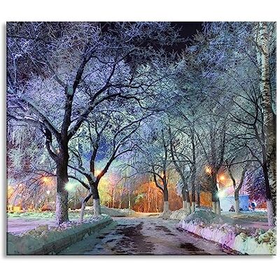 Pixxprint Baumallee im Winter Herdabdeckplatte & Spritzschutz aus Echtglas Für Herd-Kochfelder 60x52 cm Pixxprint Baumallee im Winter Herdabdeckplatte & Spritzschutz aus Echtglas Für Herd-Kochfelder 60x52 cm
