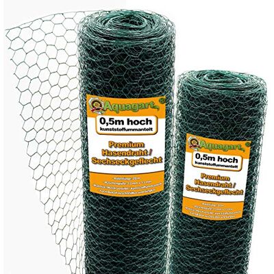 Aquagart Maschendrahtzaun Sechseckgeflecht grün I Hühnerzaun Kaninchendraht Hasengitter feinmaschig 13 x 13 mm I 6-Eck Drahtgeflecht 0,8 mm Hasendraht (grün 50cm, 80m) Aquagart Maschendrahtzaun Sechseckgeflecht grün I Hühnerzaun Kaninchendraht Hasengitter feinmaschig 13 x 13 mm I 6-Eck Drahtgeflecht 0,8 mm Hasendraht (grün 50cm, 80m)