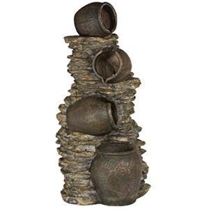 Dehner Gartenbrunnen Krüge, Outdoor-Brunnen, mit LED-Beleuchtung, solarfähig, ca. 60x46x118 cm, Polyresin, dunkelbraun/ gold Dehner Gartenbrunnen Krüge, Outdoor-Brunnen, mit LED-Beleuchtung, solarfähig, ca. 60x46x118 cm, Polyresin, dunkelbraun/ gold