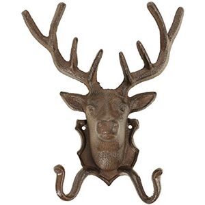 Dehner Hirsch mit 2 Haken nostalgisch, ca. 26 x 21.5 x 10.5 cm, Gusseisen, edelrostfarben, Braun Dehner Hirsch mit 2 Haken nostalgisch, ca. 26 x 21.5 x 10.5 cm, Gusseisen, edelrostfarben, Braun