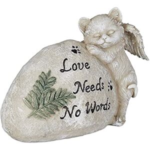 Relaxdays Grabschmuck für Katze, Gartendeko Figur, Andenken Tier, Grabstein mit Spruch, Katzenengel, wetterfest, Creme Relaxdays Grabschmuck für Katze, Gartendeko Figur, Andenken Tier, Grabstein mit Spruch, Katzenengel, wetterfest, Creme