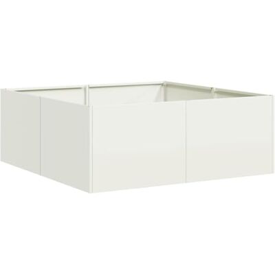 vidaXL Weiße Stahl 80x80x30 cm Pflanzkübel - Garten Hochbeet vidaXL Weiße Stahl 80x80x30 cm Pflanzkübel - Garten Hochbeet