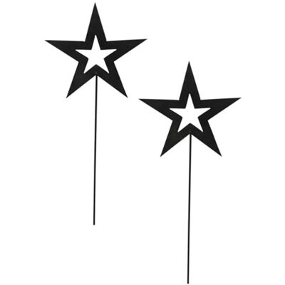 ETC weihnachtlicher stimmungsvoller Deko-Stecker Garten-Stecker Stern schwarz matt Preis für 2 Stück ETC weihnachtlicher stimmungsvoller Deko-Stecker Garten-Stecker Stern schwarz matt Preis für 2 Stück