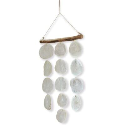 Loberon Windspiel Romero, weiß Echte Capiz-Muscheln, Filigranes Design, für Balkon, Garten & Terrasse, Dekoobjekt, Dekoration, Treibholz Loberon Windspiel Romero, weiß Echte Capiz-Muscheln, Filigranes Design, für Balkon, Garten & Terrasse, Dekoobjekt, Dekoration, Treibholz