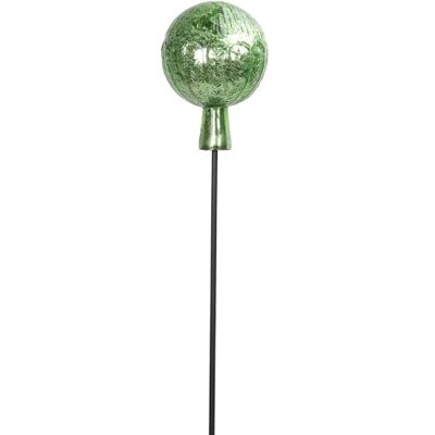 Posiwio dekorativer ausgefallener Gartenstecker mit geprägter Rosenkugel Glaskugel in Cracklee-Optik Silber rosa hellgrün und 2 möglichen Größen (hellgrün, klein), P10599 Posiwio dekorativer ausgefallener Gartenstecker mit geprägter Rosenkugel Glaskugel in Cracklee-Optik Silber rosa hellgrün und 2 möglichen Größen (hellgrün, klein), P10599