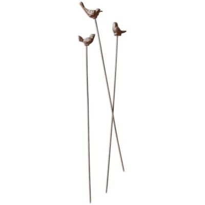 Loberon Gartenstab 3er Set Laver, antikbraun Sommer, Outdoor, Gartenausstattung, Vogel, Massives Eisen mit Antik-Flair, Drei unterschiedlich gearbeitete Deko-Vögelchen Loberon Gartenstab 3er Set Laver, antikbraun Sommer, Outdoor, Gartenausstattung, Vogel, Massives Eisen mit Antik-Flair, Drei unterschiedlich gearbeitete Deko-Vögelchen