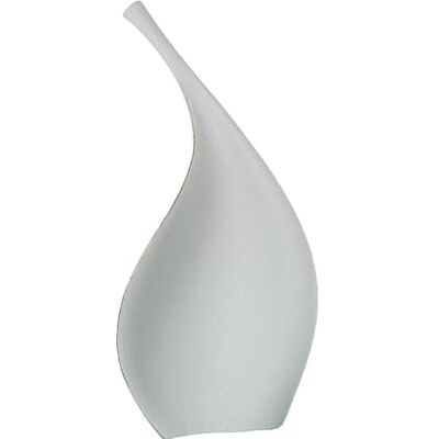 DRW Bodenvase in Blattform, Keramik, Weiß und Gold, Sand, 60 x 34 x 118 cm DRW Bodenvase in Blattform, Keramik, Weiß und Gold, Sand, 60 x 34 x 118 cm