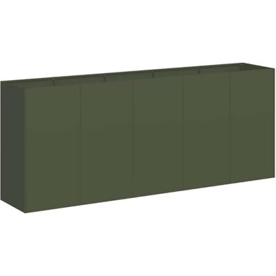 vidaXL Pflanzkübel Olivgrün 200x40x80 cm Kaltgewalzter Stahl, Pflanzschale, Garten-Garten-Pflanzkübel, Outdoor-Pflanzgefäß, Hochbeet, Pflanzgefäß vidaXL Pflanzkübel Olivgrün 200x40x80 cm Kaltgewalzter Stahl, Pflanzschale, Garten-Garten-Pflanzkübel, Outdoor-Pflanzgefäß, Hochbeet, Pflanzgefäß