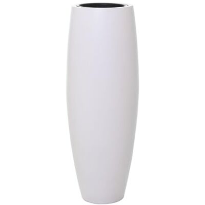 VIVANNO Pflanzkübel Bodenvase Magnum aus Fiberglas in Weiß Matt 80x23 cm Elegantes, bauchiges Pflanzgefäß inklusive Einsatz, rundes Design für Garten, Terrasse und den Innenbereich, frostsicher VIVANNO Pflanzkübel Bodenvase Magnum aus Fiberglas in Weiß Matt 80x23 cm Elegantes, bauchiges Pflanzgefäß inklusive Einsatz, rundes Design für Garten, Terrasse und den Innenbereich, frostsicher
