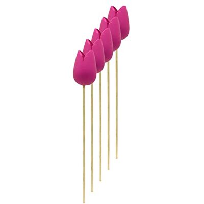 DARO DEKO Holz Dekostecker Tulpe 4 x 36cm lila 5 Stück Garten-Deko Blumen-Stecker künstlich Holzblume Tulip DARO DEKO Holz Dekostecker Tulpe 4 x 36cm lila 5 Stück Garten-Deko Blumen-Stecker künstlich Holzblume Tulip