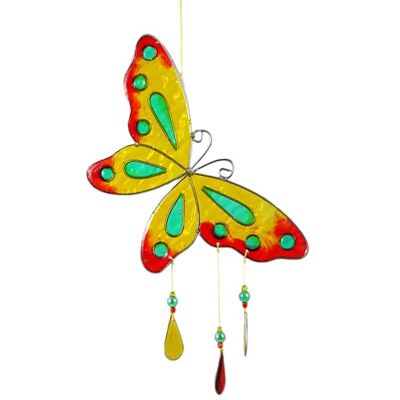 Fenster Hängedeko Sonnenfänger – Handgemachter Suncatcher für magische Lichtspiele – Fensterdeko und Gartendekon – Handbemalte Fensterdekoration Motiv Butterfly Fenster Hängedeko Sonnenfänger – Handgemachter Suncatcher für magische Lichtspiele – Fensterdeko und Gartendekon – Handbemalte Fensterdekoration Motiv Butterfly