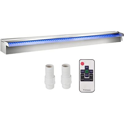VEVOR Wasserfall für Pool, 90 x 11,5 x 8 cm, Wasserfallbrunnen, Edelstahl, mit farbigem LED-Streifen, Schlauchanschluss, Fernbedienung, korrosionsbeständig für Teich, Garten im Freien VEVOR Wasserfall für Pool, 90 x 11,5 x 8 cm, Wasserfallbrunnen, Edelstahl, mit farbigem LED-Streifen, Schlauchanschluss, Fernbedienung, korrosionsbeständig für Teich, Garten im Freien