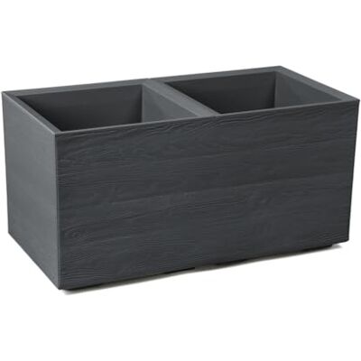 Kreher ® XL Pflanzkasten Pflanzkübel Übertopf 'Eco Wood' in verschiedenen Größen. Tolle Holz Optik in Anthrazit! Aus robustem, recyceltem Kunststoff. (1, 80x40x40 cm) Kreher ® XL Pflanzkasten Pflanzkübel Übertopf 'Eco Wood' in verschiedenen Größen. Tolle Holz Optik in Anthrazit! Aus robustem, recyceltem Kunststoff. (1, 80x40x40 cm)