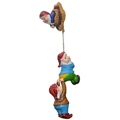 generic Baumzwerg-Statue mit Drei Süßen Gnomen an Einem Seil Kletterzwerge aus Harz für Garten-, Hof- und Terrassendekorationen haltbare Ornamente generic Baumzwerg-Statue mit Drei Süßen Gnomen an Einem Seil Kletterzwerge aus Harz für Garten-, Hof- und Terrassendekorationen haltbare Ornamente