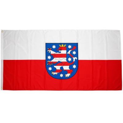 trends4cents Flagge Thüringen 90x150 cm, UV-beständig – doppelt vernäht – 100% Polyester Fahne Thüringen im Format 90x150 cm – UV-beständig – wetterfest – doppelt vernäht – 100% Polyester – zum Hissen am Fahnenmast trends4cents Flagge Thüringen 90x150 cm, UV-beständig – doppelt vernäht – 100% Polyester Fahne Thüringen im Format 90x150 cm – UV-beständig – wetterfest – doppelt vernäht – 100% Polyester – zum Hissen am Fahnenmast